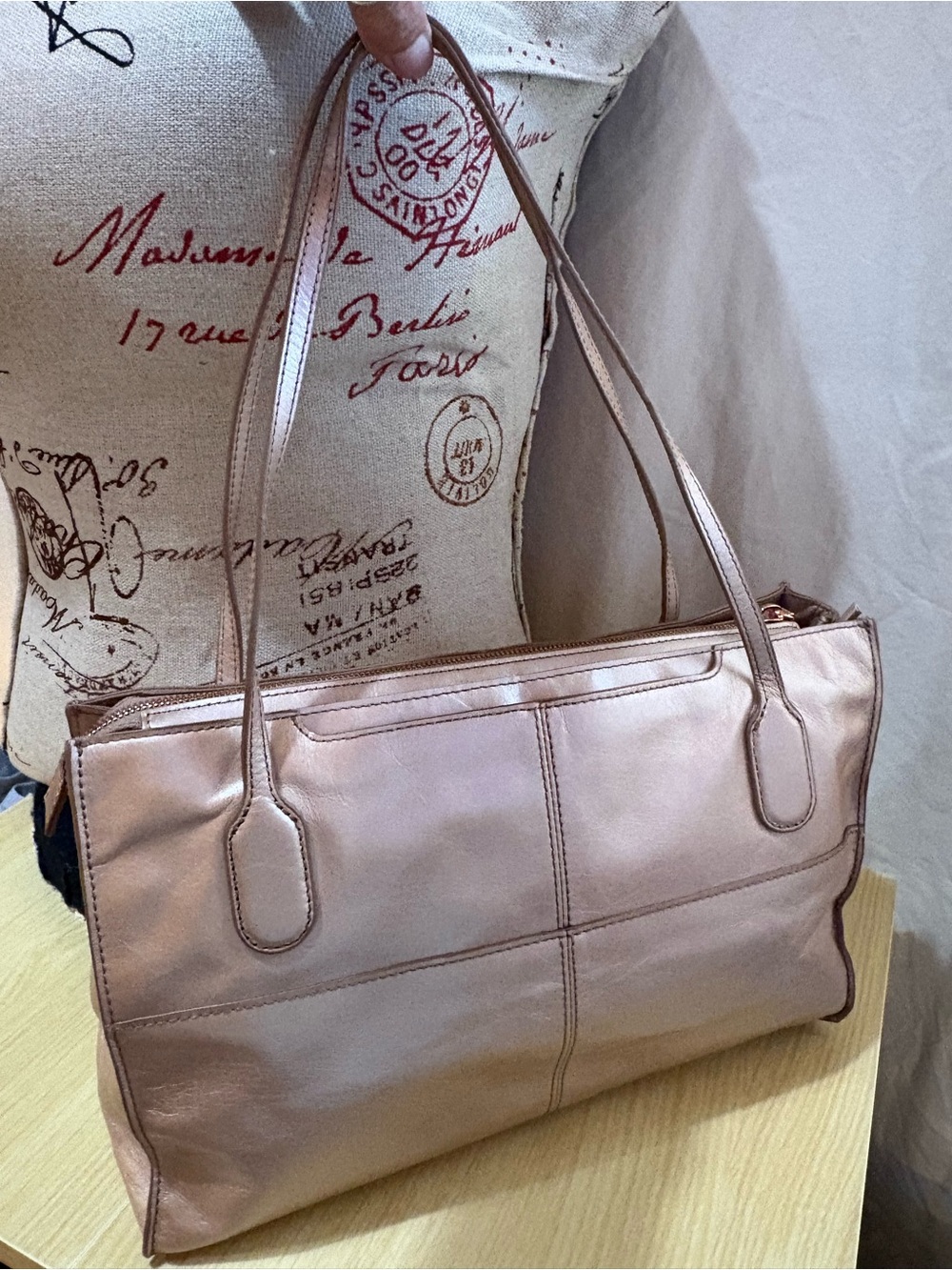 HOBO Metallic Rose Gold Shoulder Tote - Picture 2 of 16